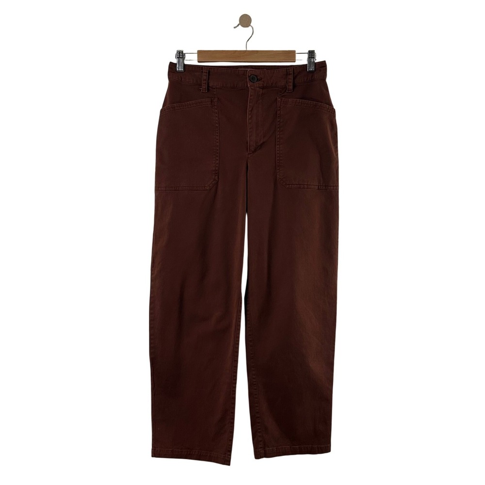 Universal Thread Brown Utility Straight Leg High Rise Patch Pocket Pants Size 6